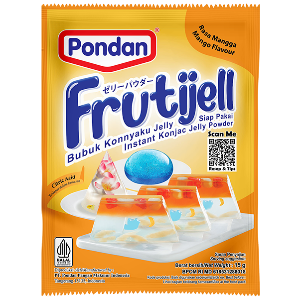 Pondan Frutijell Bubuk Konnyaku Jelly Siap Pakai Rasa Melon 15g