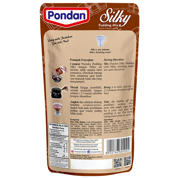 Silky Pudding Mix Bubuk Pudding Lembut Rasa Cokelat 100g